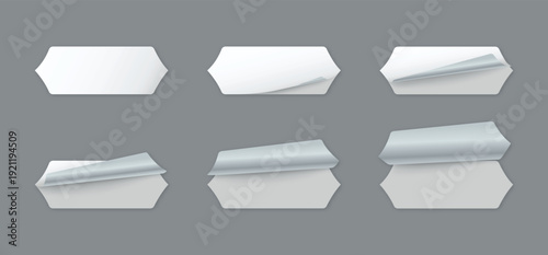 Hexagonal Paper Sheets With Curled Corners white