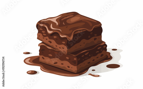 Delicious chocolate brownies stacked with rich melted chocolate glaze dripping down