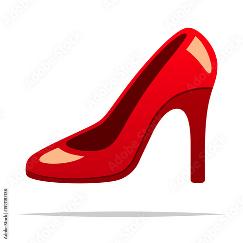 Red high heel shoe vector isolated illustration