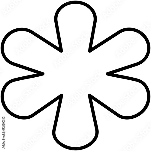 Asterisk Star Icon, Bullet Pattern Background Symbol Vector Stock Illustration, Line Icon Style Design.