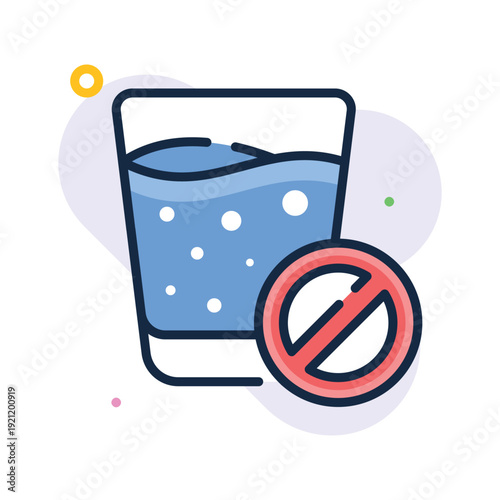 A modern outline icon showing no drink fasting rule