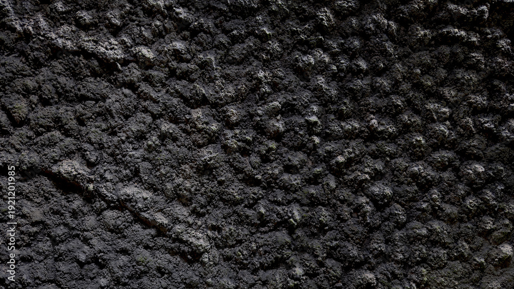 Αυτοκόλλητο Dark volcanic rock texture with rough porous surface and natural organic pattern