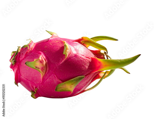 Vibrant Dragon Fruit: A Tropical Delight on White Background.