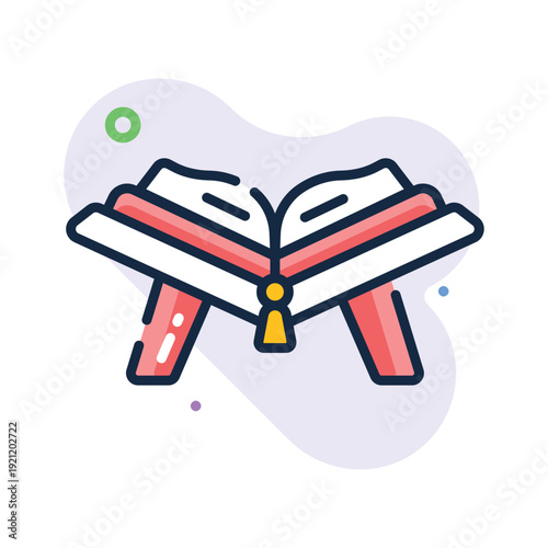 A modern outline icon representing quran sacred book for recitation