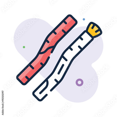 An editable outline icon showing miswak for oral care use