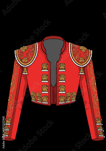 Chaquetilla Matador Jacket Traditional Spanish Bullfighter Costume Vector Art