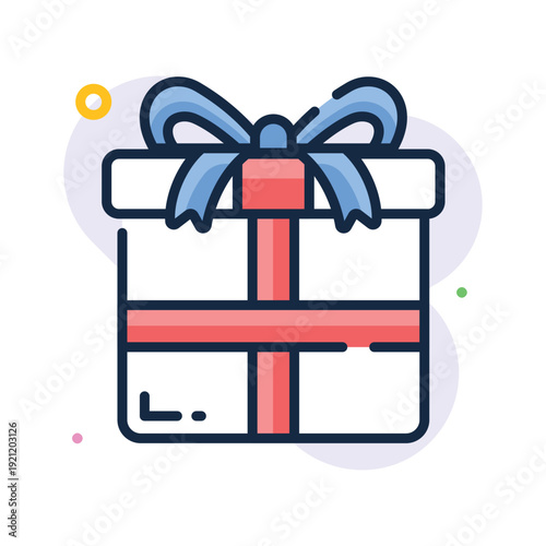 A premium outline icon showing eid gift box for celebration