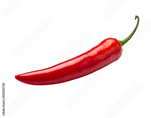 Vibrant Red Chili Pepper Isolated on a Clean White Background.