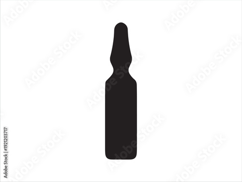 Isolated silhouette of a beer bottle with frothy top