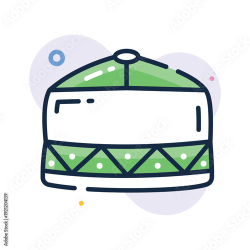 A customizable outline icon representing muslim prayer cap