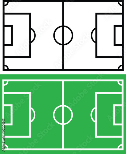 football field and soccer ball