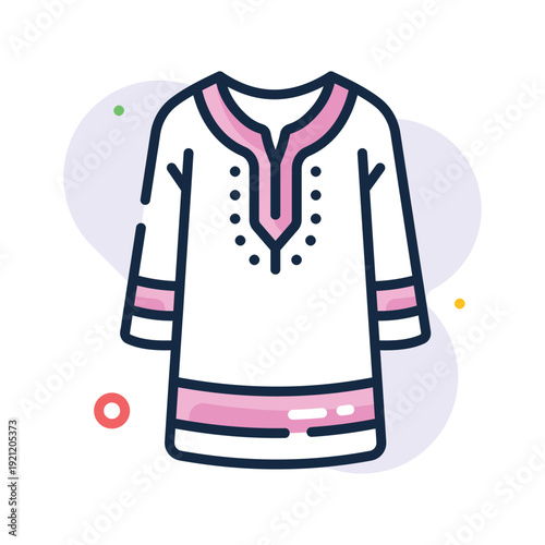 A customizable outline icon showing eid dress for celebration