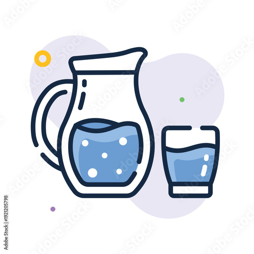 A customizable outline icon showing water jug for iftar use