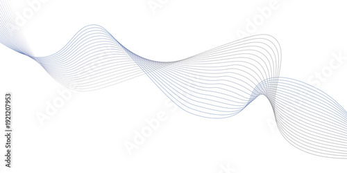 Blue gradient vector illustration featuring an abstract wave background with flowing lines and digital motion curves for a modern technology business wallpaper design