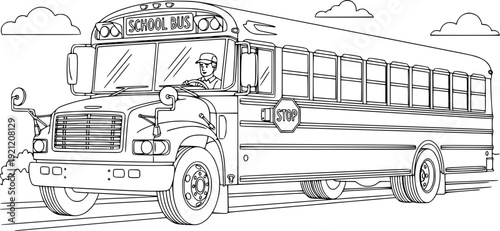 Vintage bus vector illustration and old car sketch set featuring transportation vehicle icons for travel and automobile design