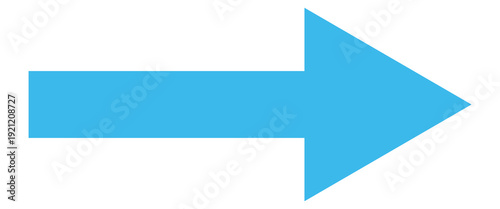 Long Blue arrow vector Icon. Blue horizontal long Arrow. Straight long arrow vector icon isolated on white background. Blue long arrow pointing to the Right Side.