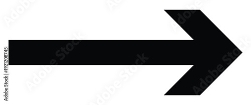 Large size black long arrow. Straight long arrow icon. Black long arrow pointing to the Right .Straight long arrow icon, right Bold line, black cursor, horizontal Element.
