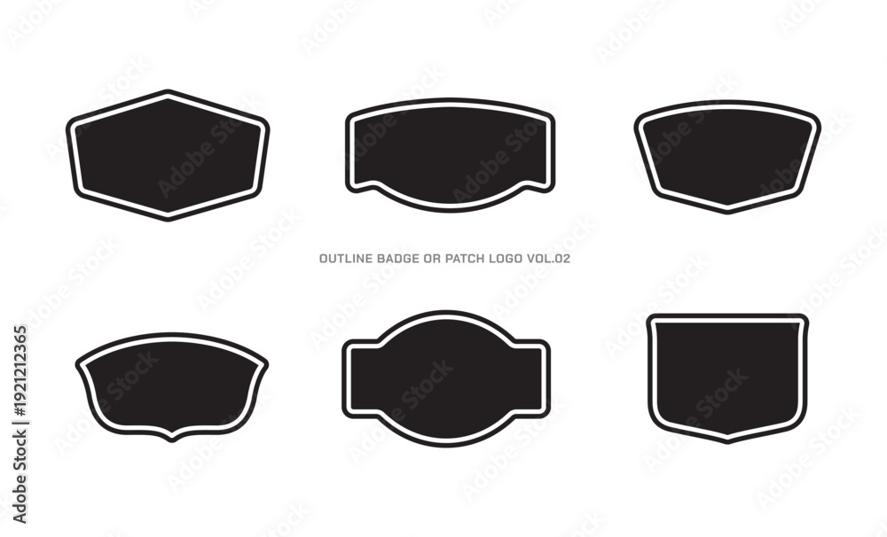 Αυτοκόλλητο Collection of Modern Badge Logo or Patch Templates with Black Outline Geometric