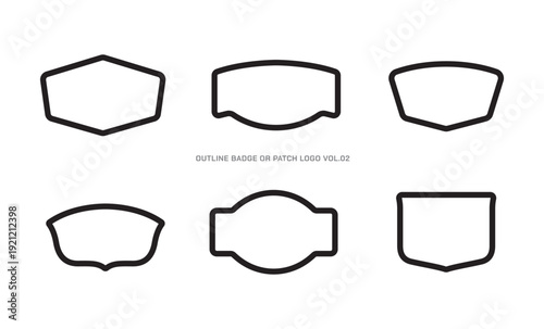 Collection of Minimal Outline Badge Logo or Patch Logo Templates Geometric Shapes, Perfect for clothing, sport, apparel, branding