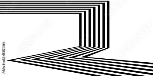 Abstract perspective line with 3d dimensional effect