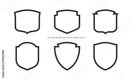 Collection of Minimal Outline Badge Logo or Patch Logo Templates Geometric Shapes, Perfect for clothing, sport, apparel, branding