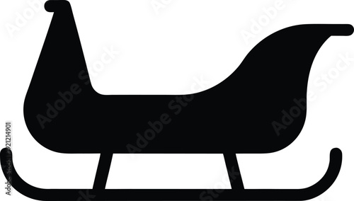 Sled silhouette vector art illustration and minimal black and white design