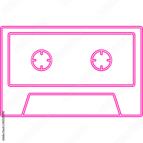 Neon Cassette Tape Outline