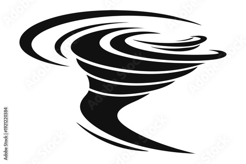 Abstract Transformation Symbol from Stormy Cyclone to Gentle Sea Surface