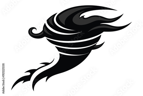 Graphic Design for Weather and Psychology Tornado Turning into Soft Wave