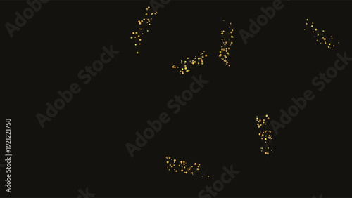 Abstract cosmic digital constellation patterns glowing with golden sparkles against deep space black background for futuristic sci-fi design