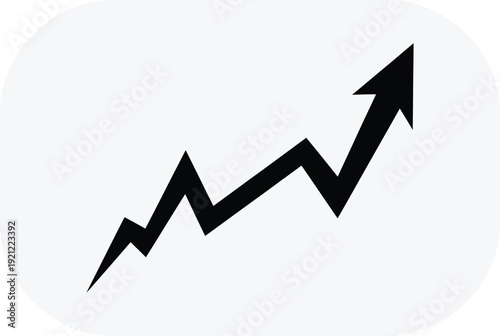 Increasing trend line graph icon