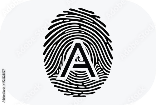Fingerprint logo with letter a