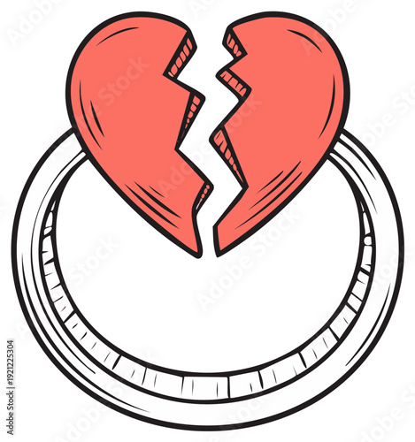 Broken Heart Ring Symbolizing Lost Love and Heartbreak