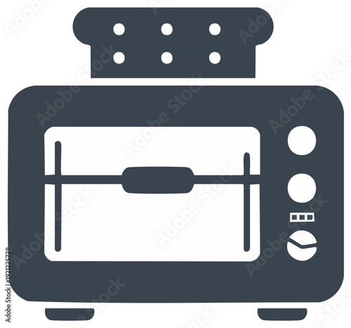 Simple Toaster Appliance Icon With Heating Element and Controls