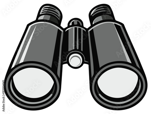 Binoculars Illustration Search and Discovery Equipment Exploration Tools