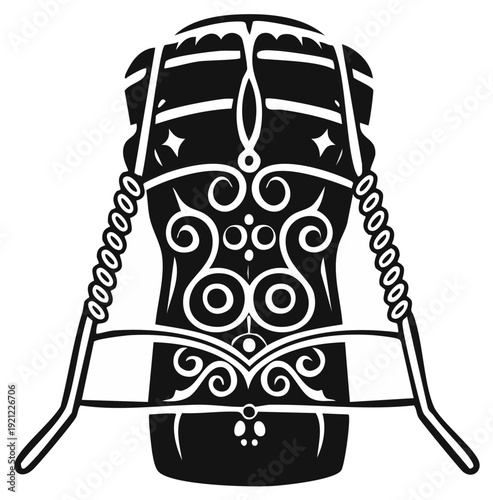 Champagne Cork with Wire Cage Illustration Elegant Vintage Graphic Detail