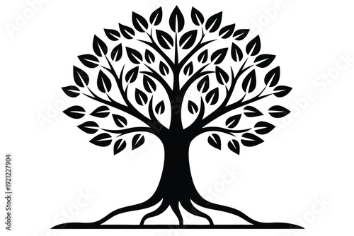 Tree Growth Stages Vector Art in Black and White Representing Life Progress and Business Evolution