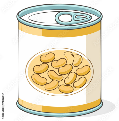 Canned Beans Cartoon Illustration