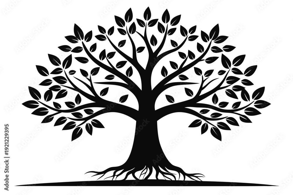 Fototapeta premium Abstract Black and White Tree Progress Graphic Symbolizing Personal Evolution