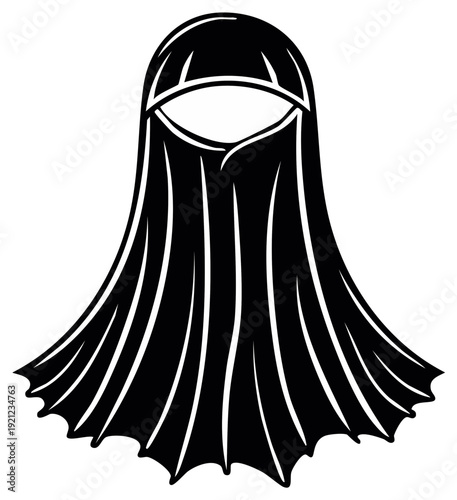 Silhouette illustration of a traditional female garment, vector graphic.