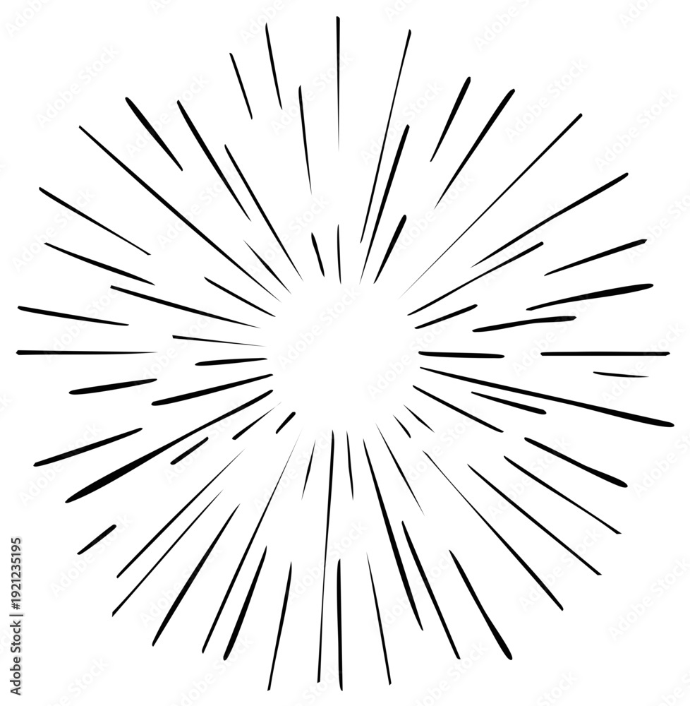 Fototapeta premium Radial Bursting Lines Effect Starburst Explosion Graphic Element