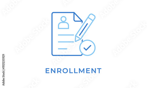 Enrollment vector icon isolated on white background
