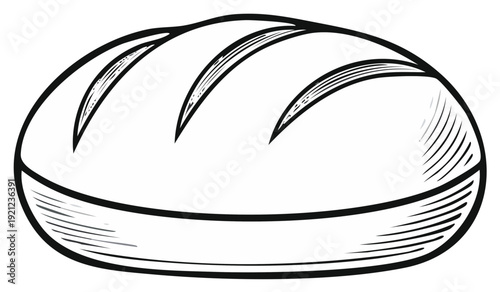 Hand Drawn Loaf of Bread Bakery Item Vector Illustration Sketch