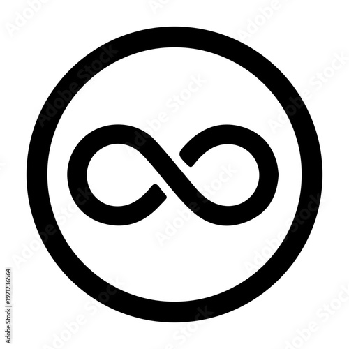 Infinity Symbol in Circle Icon