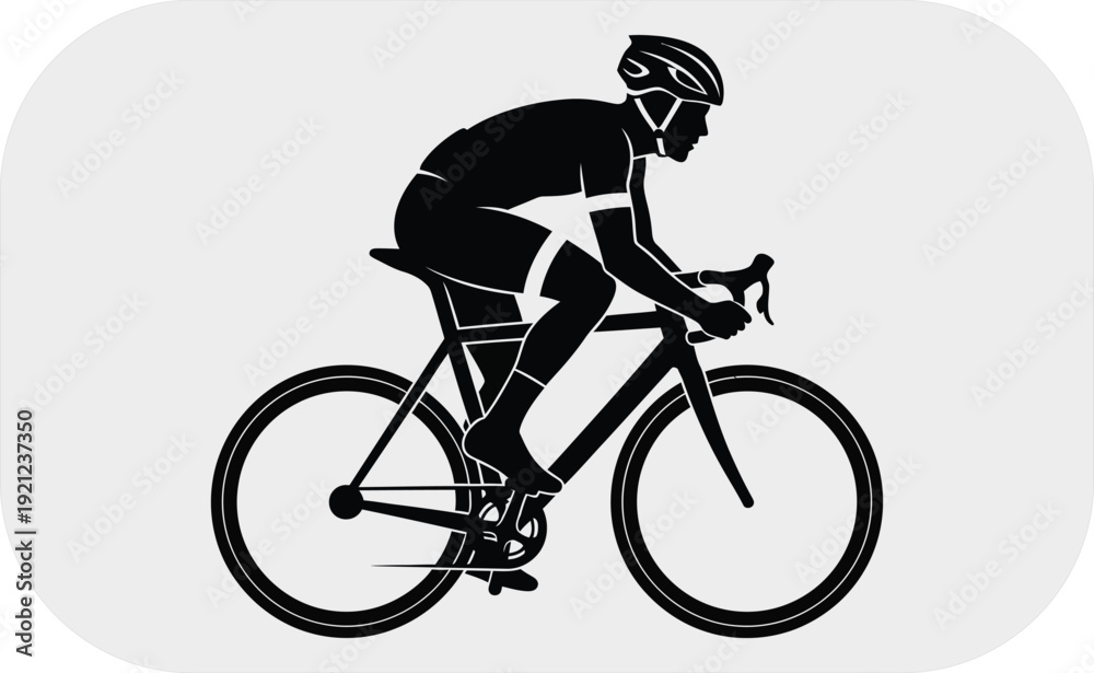 Naklejka premium Cyclist riding a bicycle
