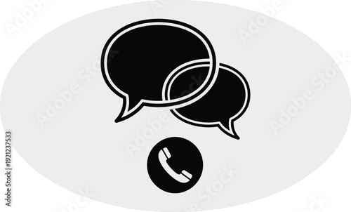 Chat and phone communication icon