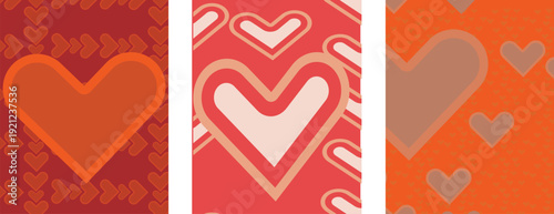 Romantic heart pattern banner set for valentine greeting and love themed marketing