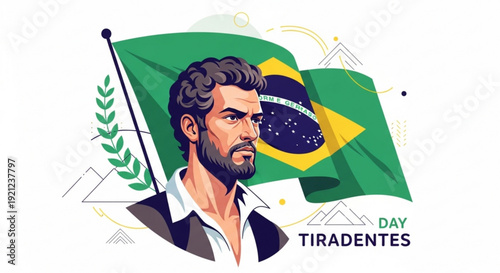 Brazilian hero joaquim jos da silva xavier tiradentes day national pride flag