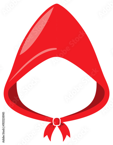 Vibrant Red Hooded Scarf with Tying Ribbon for Fairy Tales and Fantasy Characters