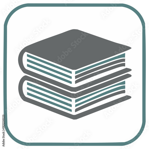 Stacked Books Illustration Two Volumes Academic Knowledge Literature Education Icons